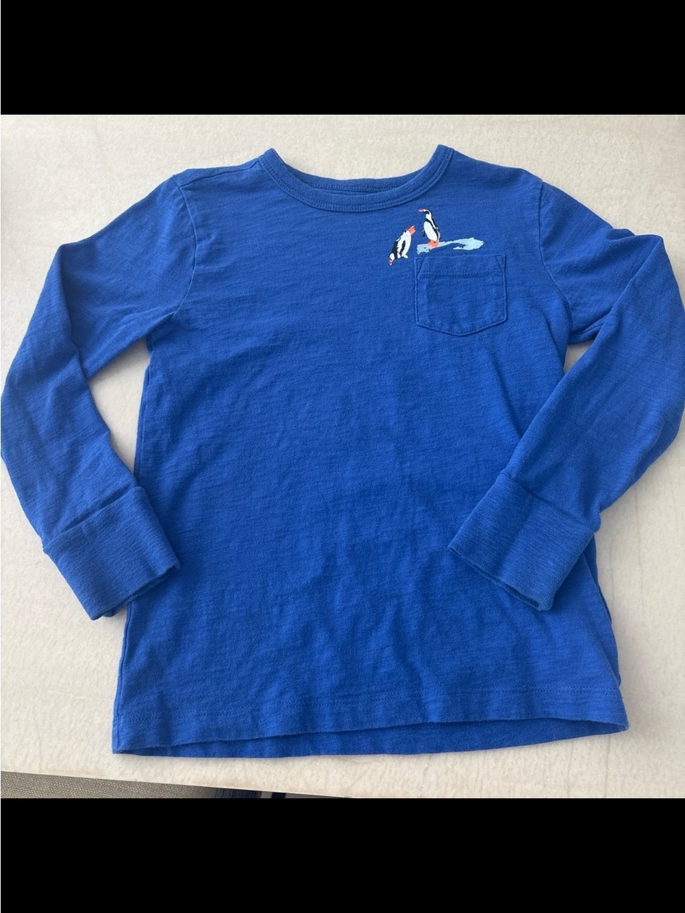 Crewcuts Royal Blue Long-Sleeve Tee with Penguin Pocket